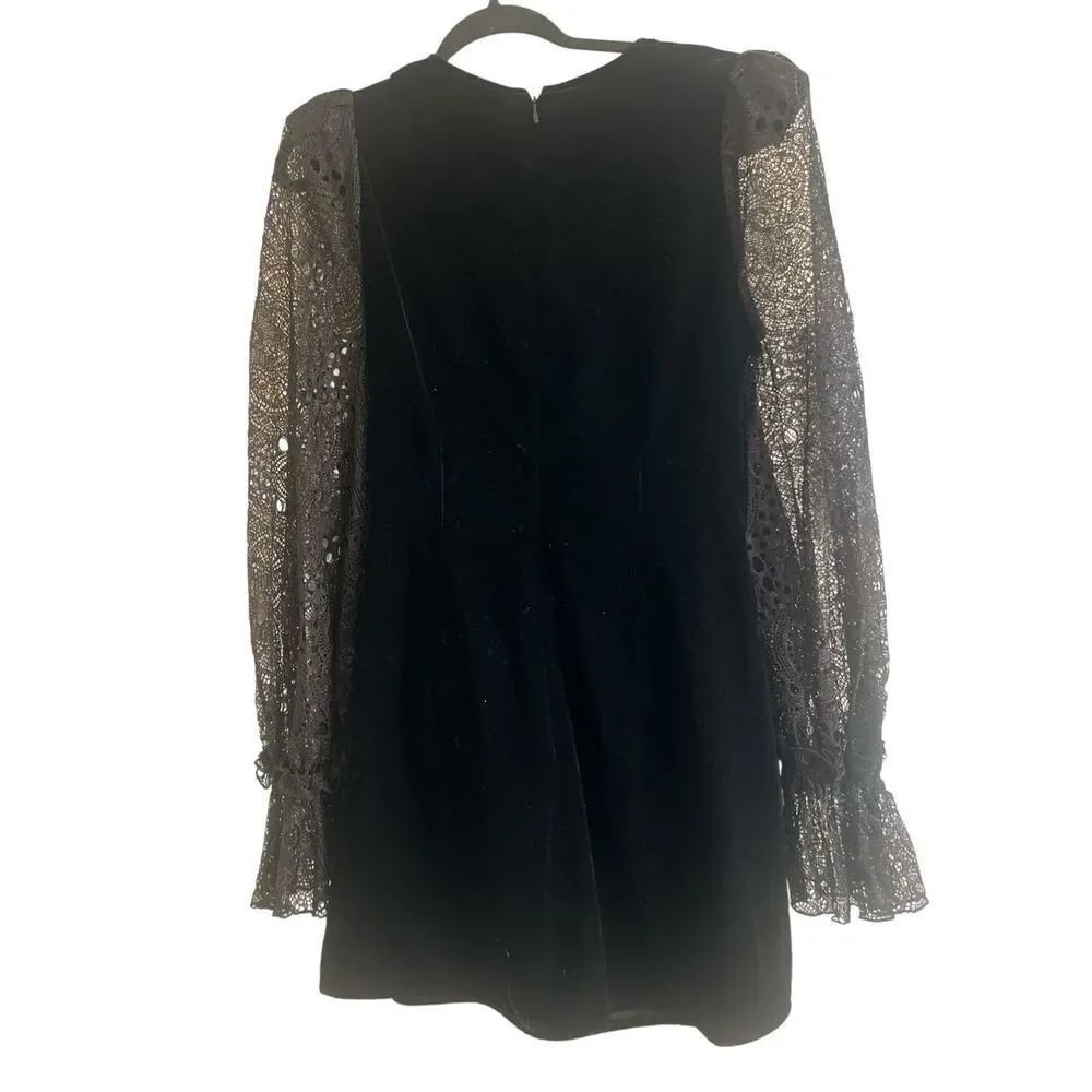 ✨VAMPIRE'S WIFE x H&M VELVET MINI BLACK SZ LARGE DRESS✨ - Picture 14 of 16